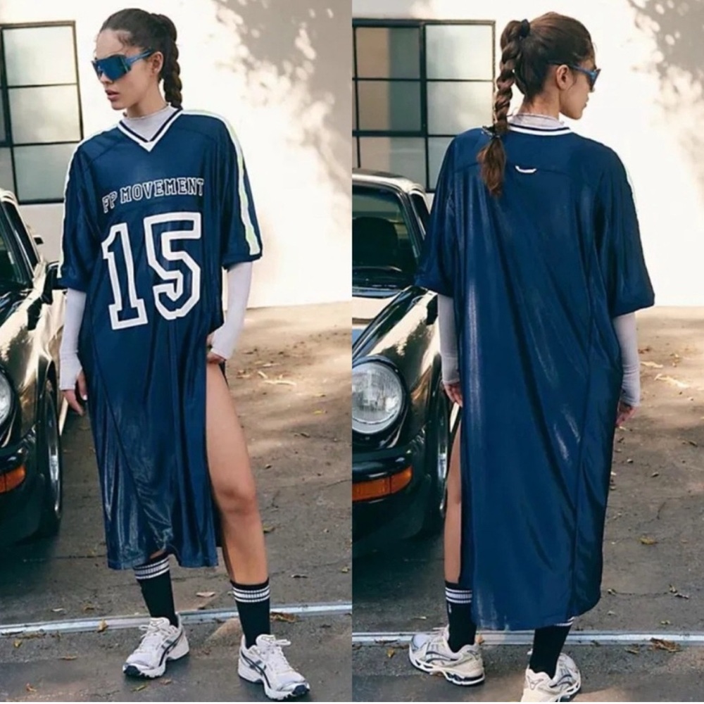 NWOT Free People Movement “Happy Camper” Tee Shirt Maxi Dress